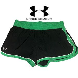 Under Armour Black with Green Athletic Shorts